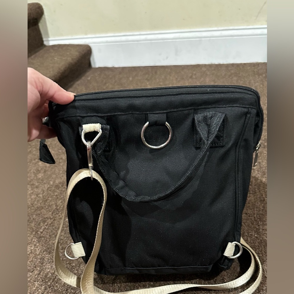 Adjustable Strap Durable Beaulyn S Diaper Bag Backpack, Mini Tote Black - Picture 3 of 7